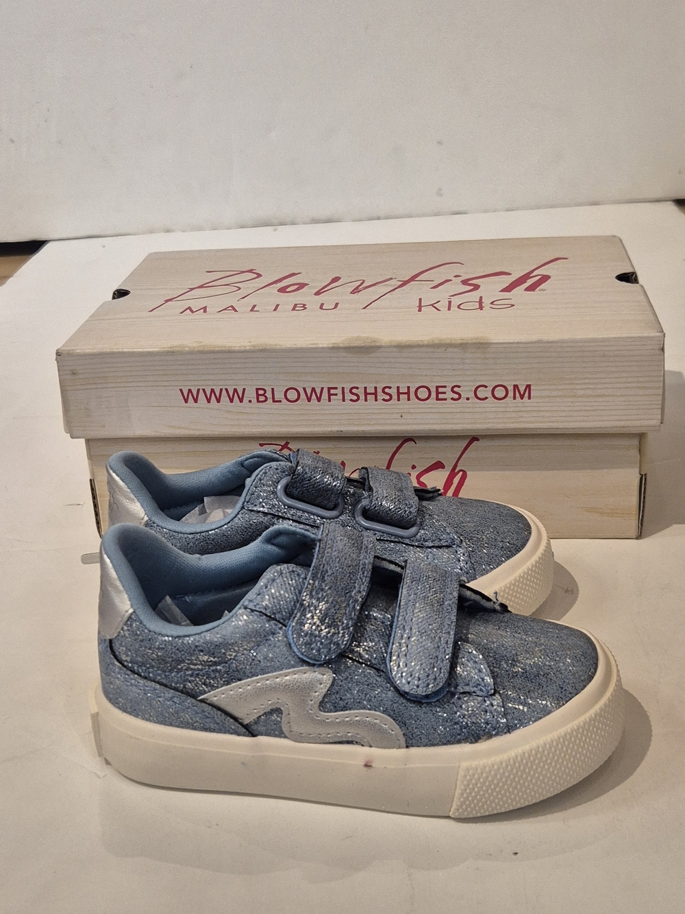 Blowfish Malibu Denim Silver Baby Shoes 6
